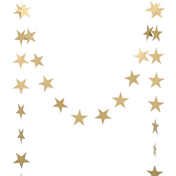 Gold Metallic Star Garland | Wedding Decor | Gold Star Garland | Gold Star Banner | Gold Star Decor | Gold Eid Decor | Gold Ramadan Decor