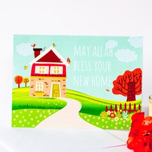 New House Card, House warming party card, new home card, May Allah bless home card, Muslim greeting card, Congratulations on New Home Card