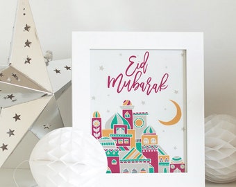 Decorative Eid Mubarak Art Print | Decorative Eid Prints | Eid Table Decoration | Eid Party decoration | Eid Decor