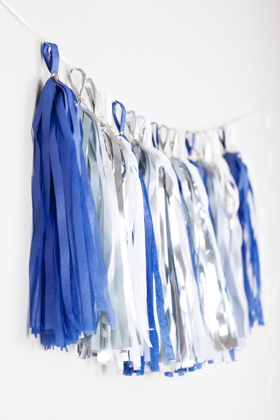navy tassel garland