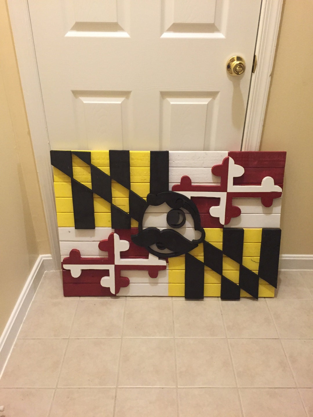 3D Wood Maryland Flag Wall Art With Natty Boh Man Etsy