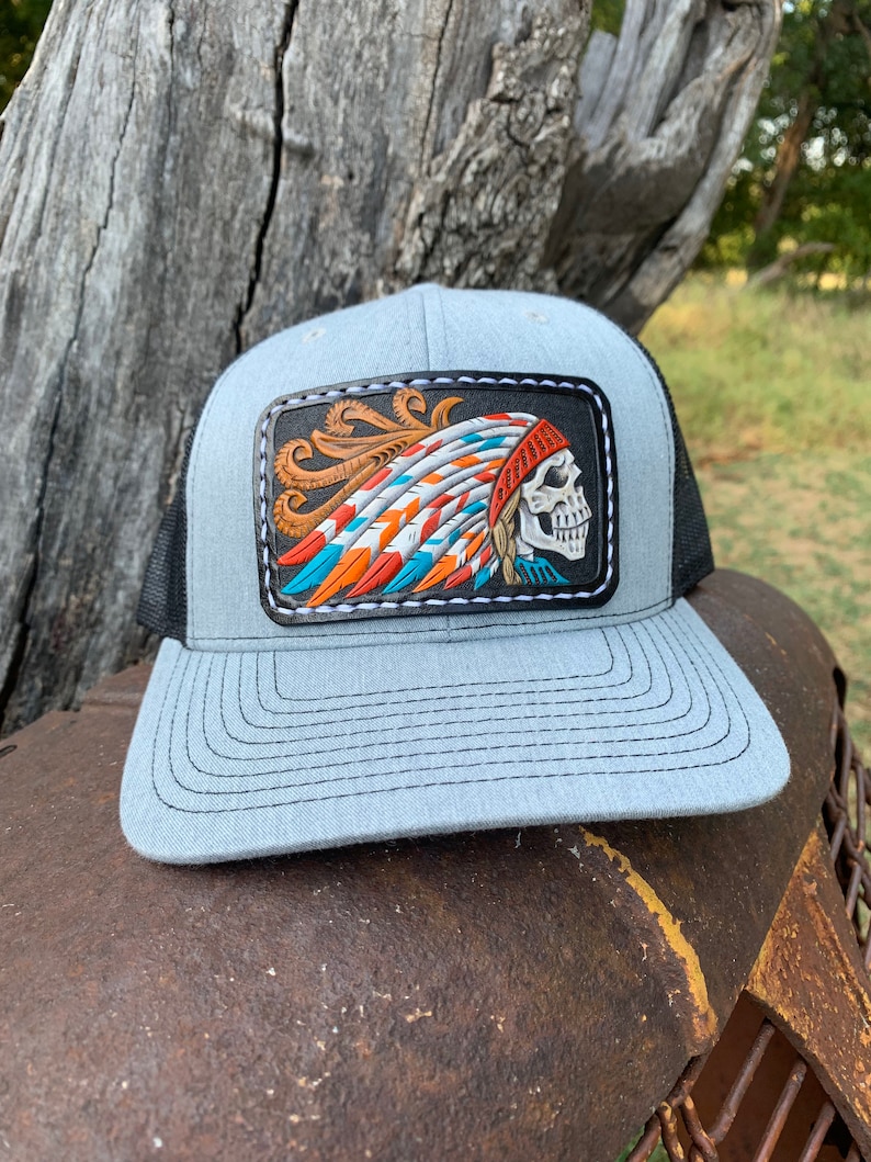 Custom Hats Leather Patch Hat Tooled Leather Etsy