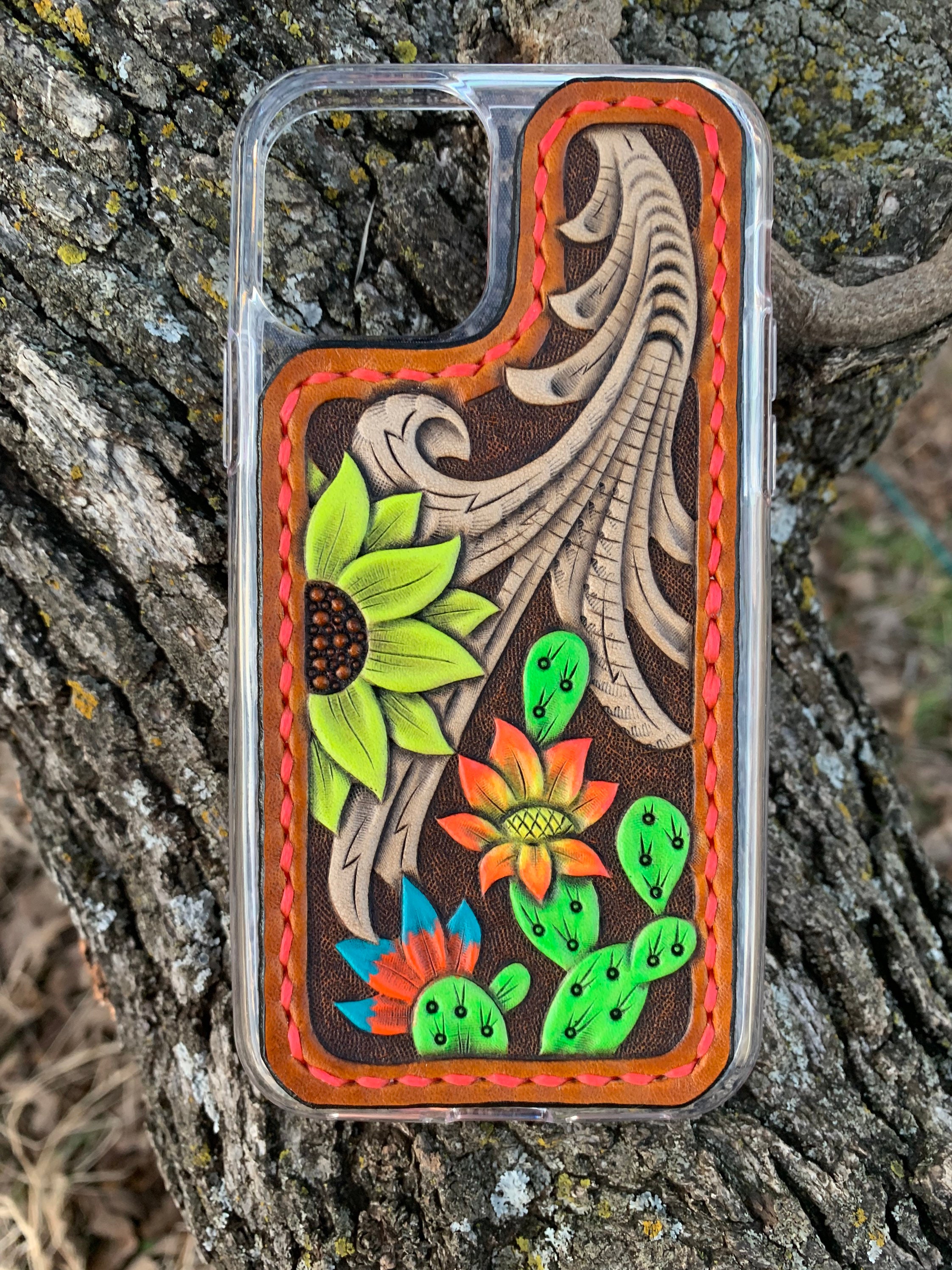 iPhone 11 Pro, Cell Phone Case, Leather Cell Phone Case, Hans Tooled