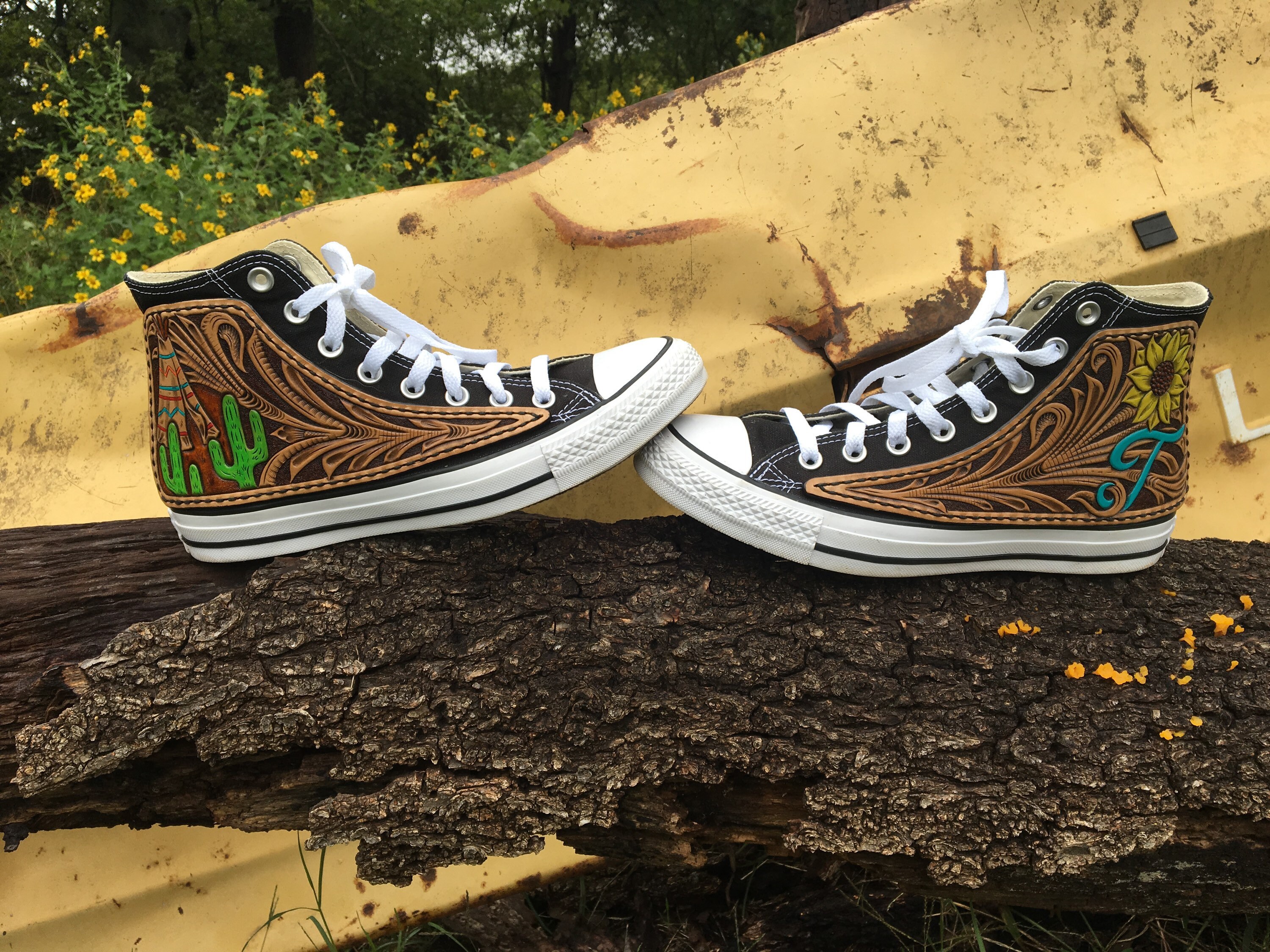 Converse custom best sale leather