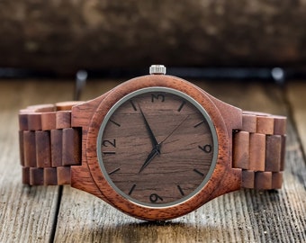 Engraved Wood Watch, Wood Watch, Personalized Wooden Watch, Graduation gifts for Son, Groomsmen Watches, Officiant Gifts, Fathers Day Gift