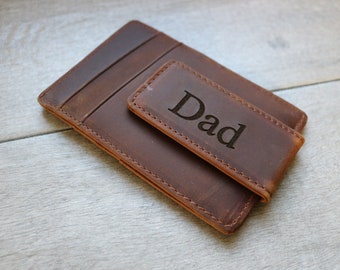 Best Dad Ever Wallet, Gift for Dad, Personalized Leather Money Clips, First Father's Day Gift, Dad's Birthday Gift,Engraved Gift for Dad