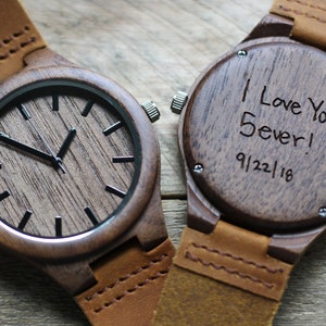 Father's Day Gift, Personalized Mens Watch, Wooden Watch, Mens Engraved Watch, Best Dad Ever, Awesome Dad Gift, New Dad Gift, Gift for Dad image 5