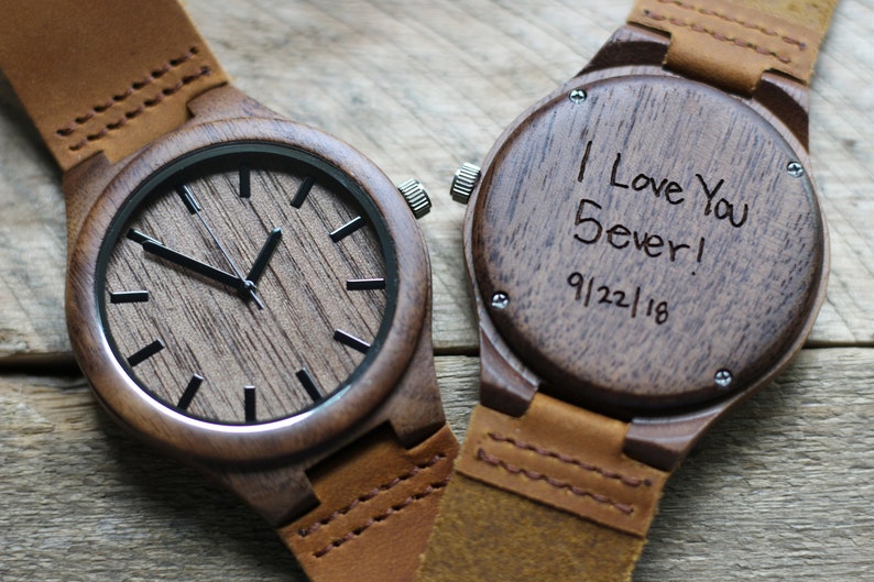 Regalo del día del padre, reloj de los hombres personalizado, reloj de madera, reloj grabado de los hombres, mejor papá nunca, regalo del papá impresionante, regalo del nuevo papá, regalo para papá imagen 5