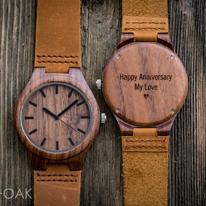 Father's Day Gift, Personalized Mens Watch, Wooden Watch, Mens Engraved Watch, Best Dad Ever, Awesome Dad Gift, New Dad Gift, Gift for Dad image 7