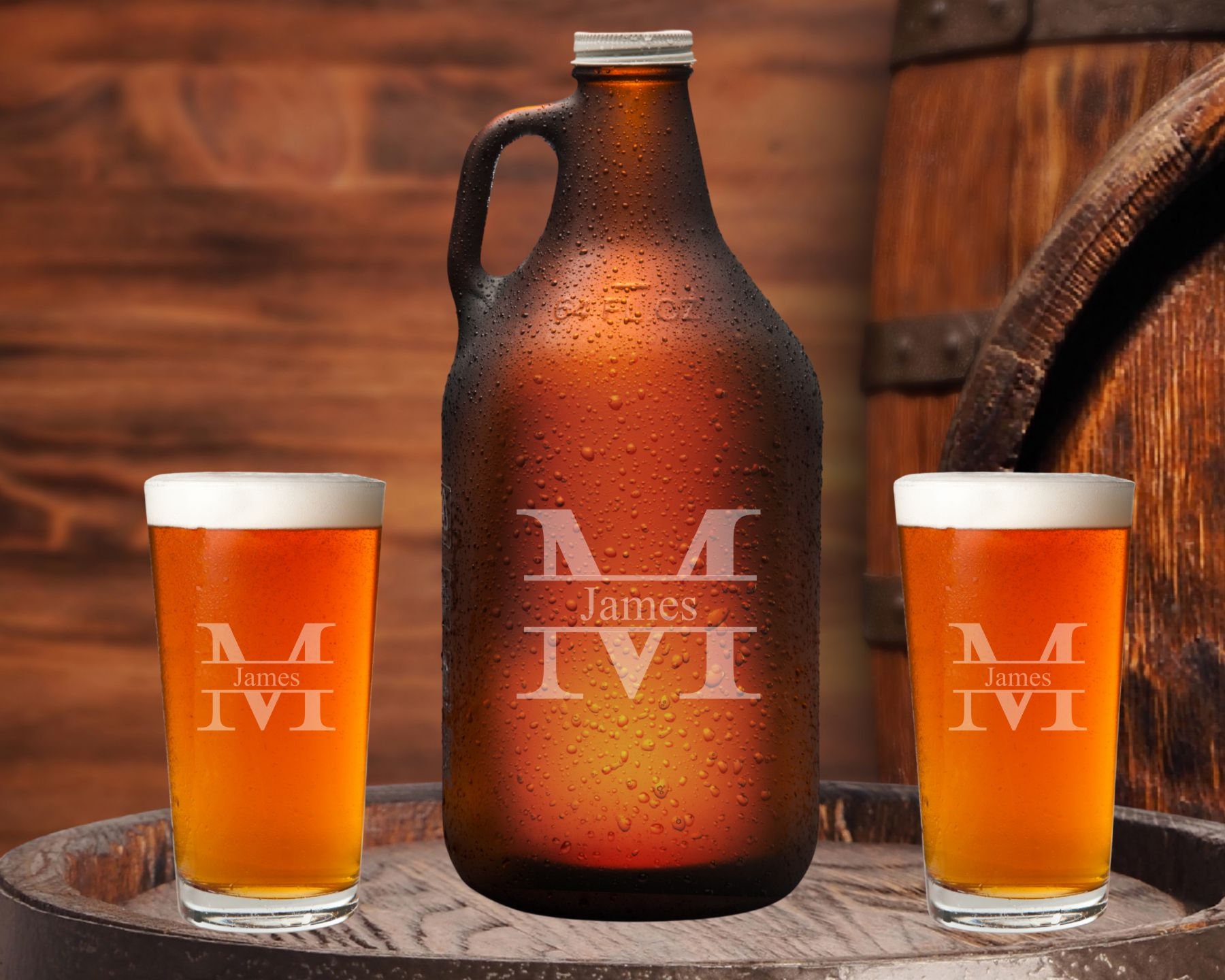 Engraved Growler Set Growler Gifts for Dad 64oz Growler Etsy