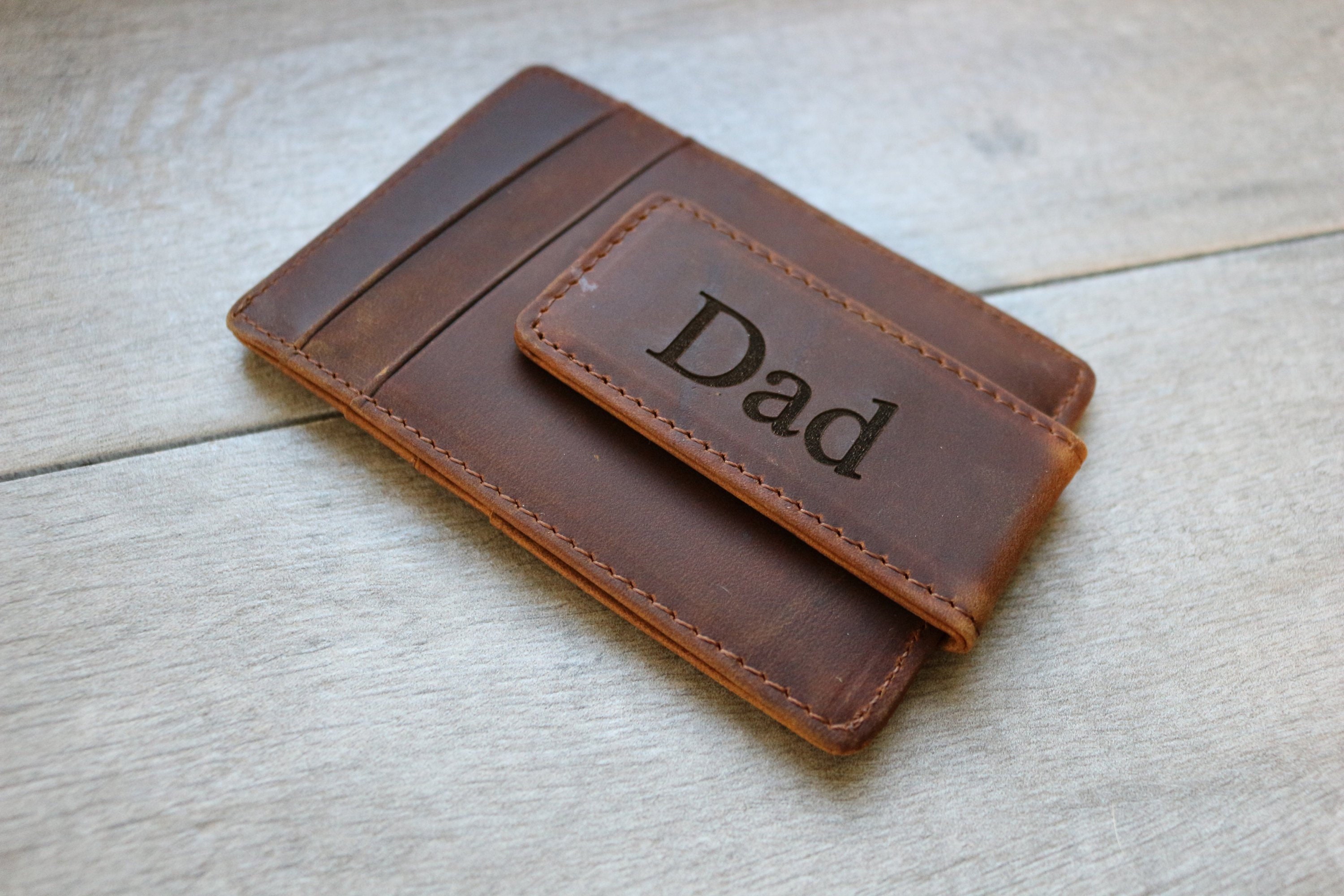 Best Dad Ever Wallet Gift for Dad Personalized Leather Money Etsy