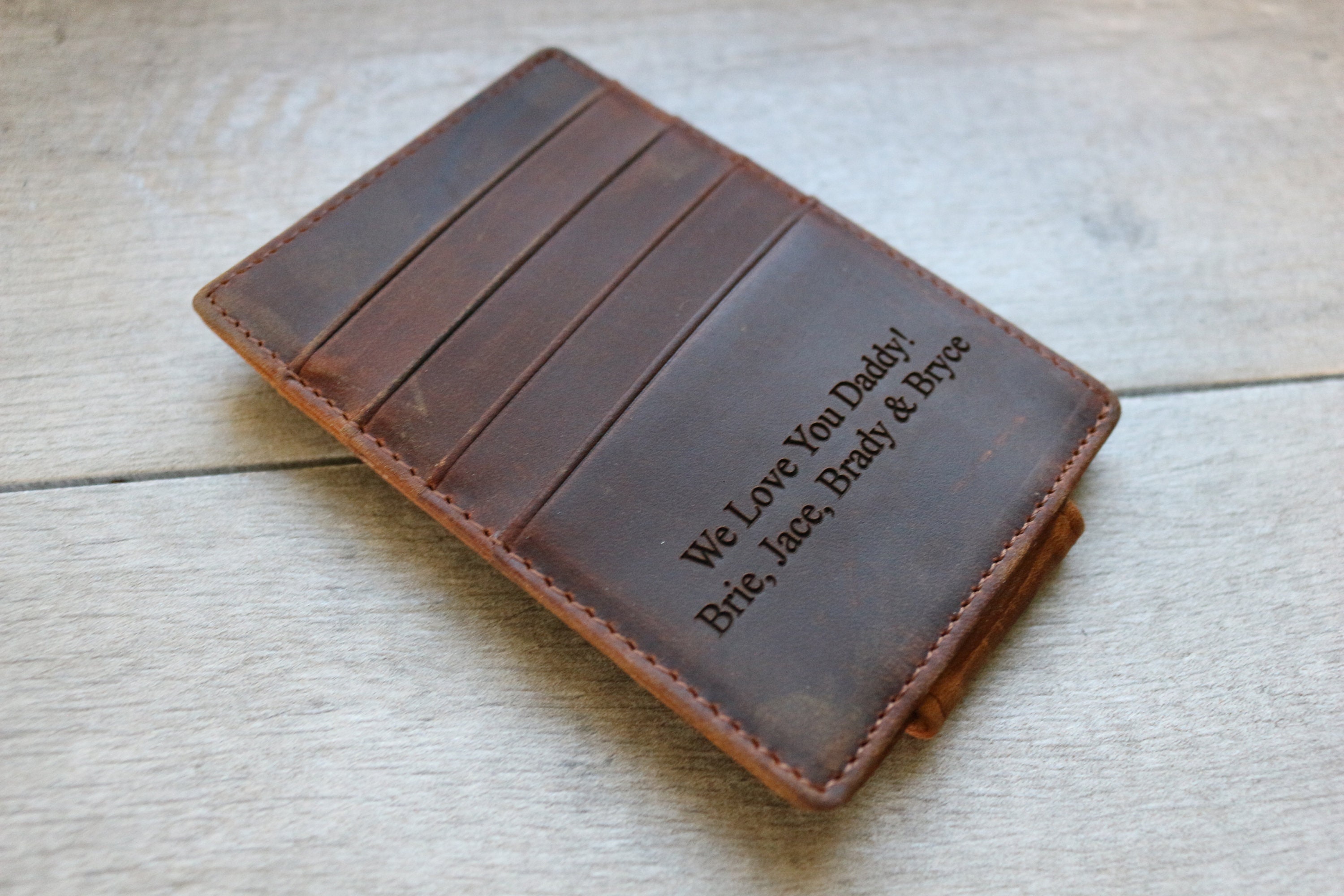 Best Dad Ever Wallet Gift for Dad Personalized Leather Money Etsy