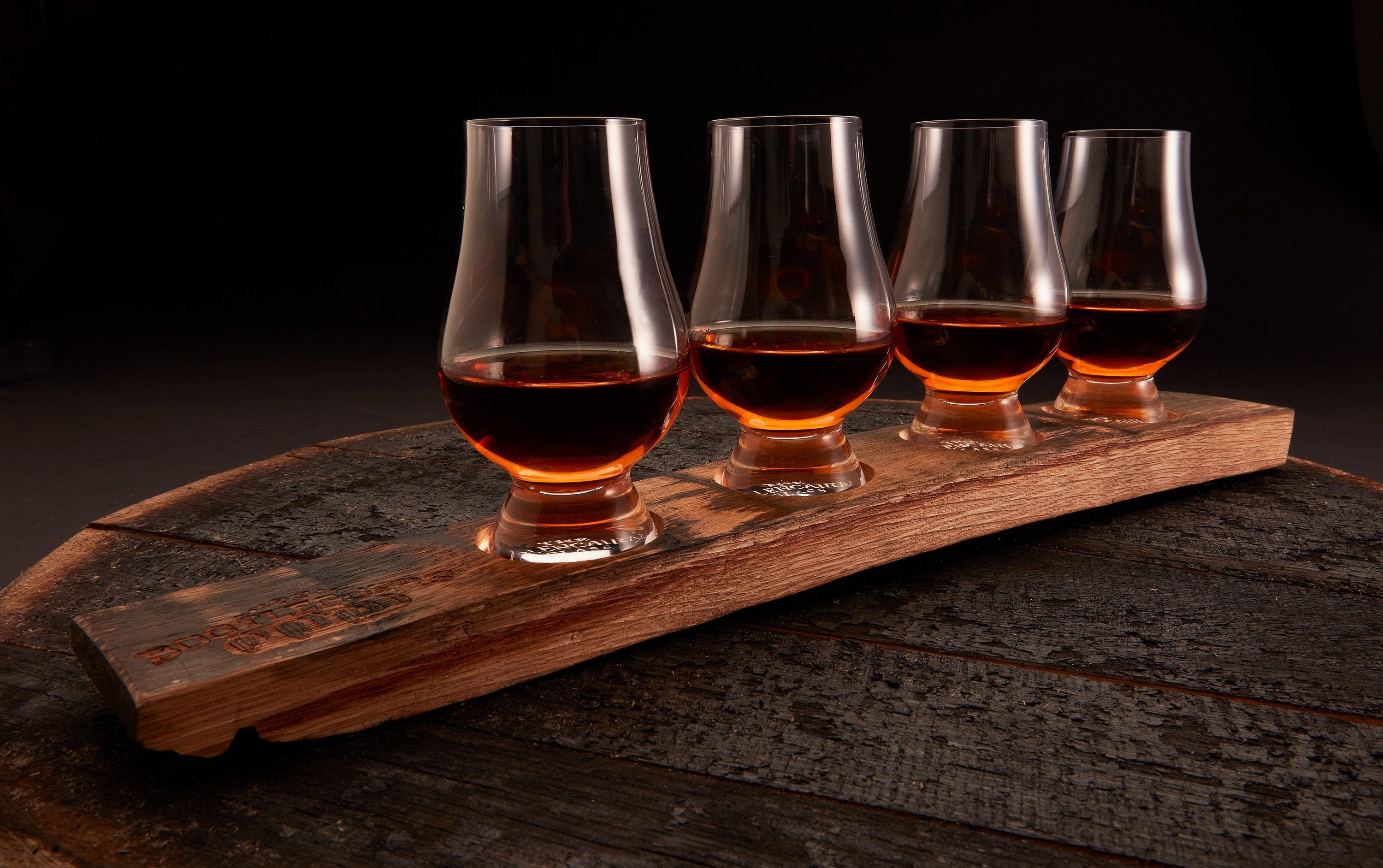 Whiskey Flight Board and 4 Optional Glencairn Whiskey Glasses Etsy