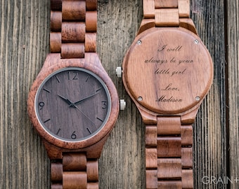 Wood Watch, Groomsmen watch, Groom gift, Fathers Day Gifts, Watch for Men, Engraved watch, 1st Anniversary gift, Mens Engraved Wooden Watch