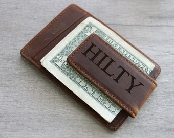 Monogrammed Wallet | Leather Slim Wallet For Dad | Minimalist Wallet | Dad Wallet Gifts | Mens Wallet Gift | Personalized Leather Wallet