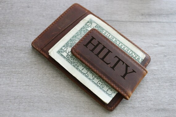 Money Clip Wallet Leather Money Clip Slim Wallet For Dad Etsy - image !   0