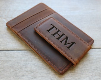 Personalized Wallet, Leather Slim Wallet, Engraved Wallet, Groomsmen Gift, Personalized Leather Wallet, Mens Wallet Gift Idea