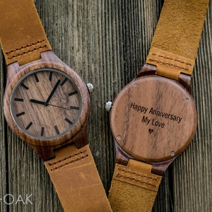 Father's Day Gift, Personalized Mens Watch, Wooden Watch, Mens Engraved Watch, Best Dad Ever, Awesome Dad Gift, New Dad Gift, Gift for Dad image 6