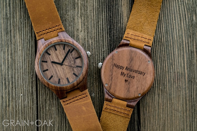 Father's Day Gift, Personalized Mens Watch, Wooden Watch, Mens Engraved Watch, Best Dad Ever, Awesome Dad Gift, New Dad Gift, Gift for Dad image 6