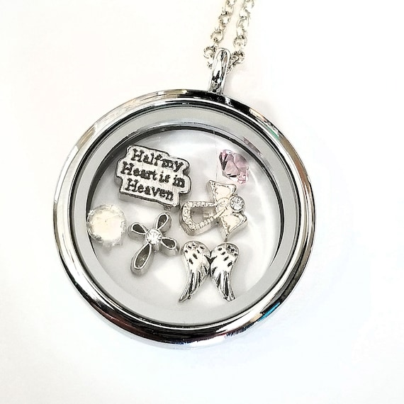 Angel Heaven Floating Locket Floating Charms Memory Charms Bereavement Gift  Fits Origami Owl 