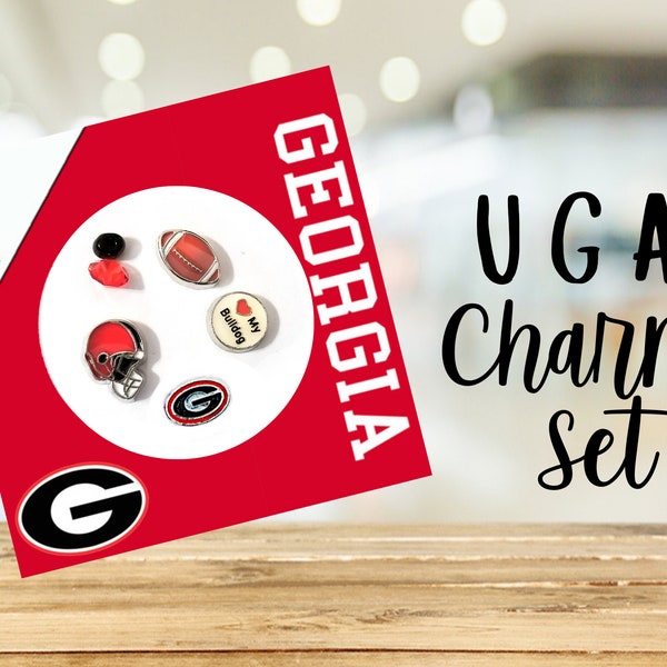 Georgia Bulldogs UGA Jewelry Floating Charm Set Georgia Dawgs Locket Charms for Floating Locket