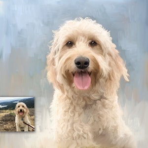 CUSTOM DOG CAT Portrait from your Photo, Digital Art or Oil Acrylic Embellished Painting on Canvas Original Pet Family Portraits