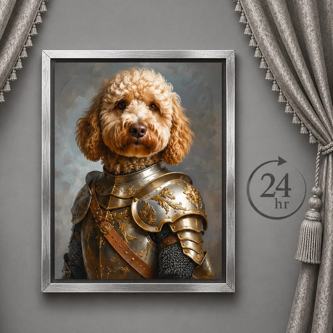 Custom Regal Portrait From Photo | King Labradoodle Dog, Cat, Royal Pet ...