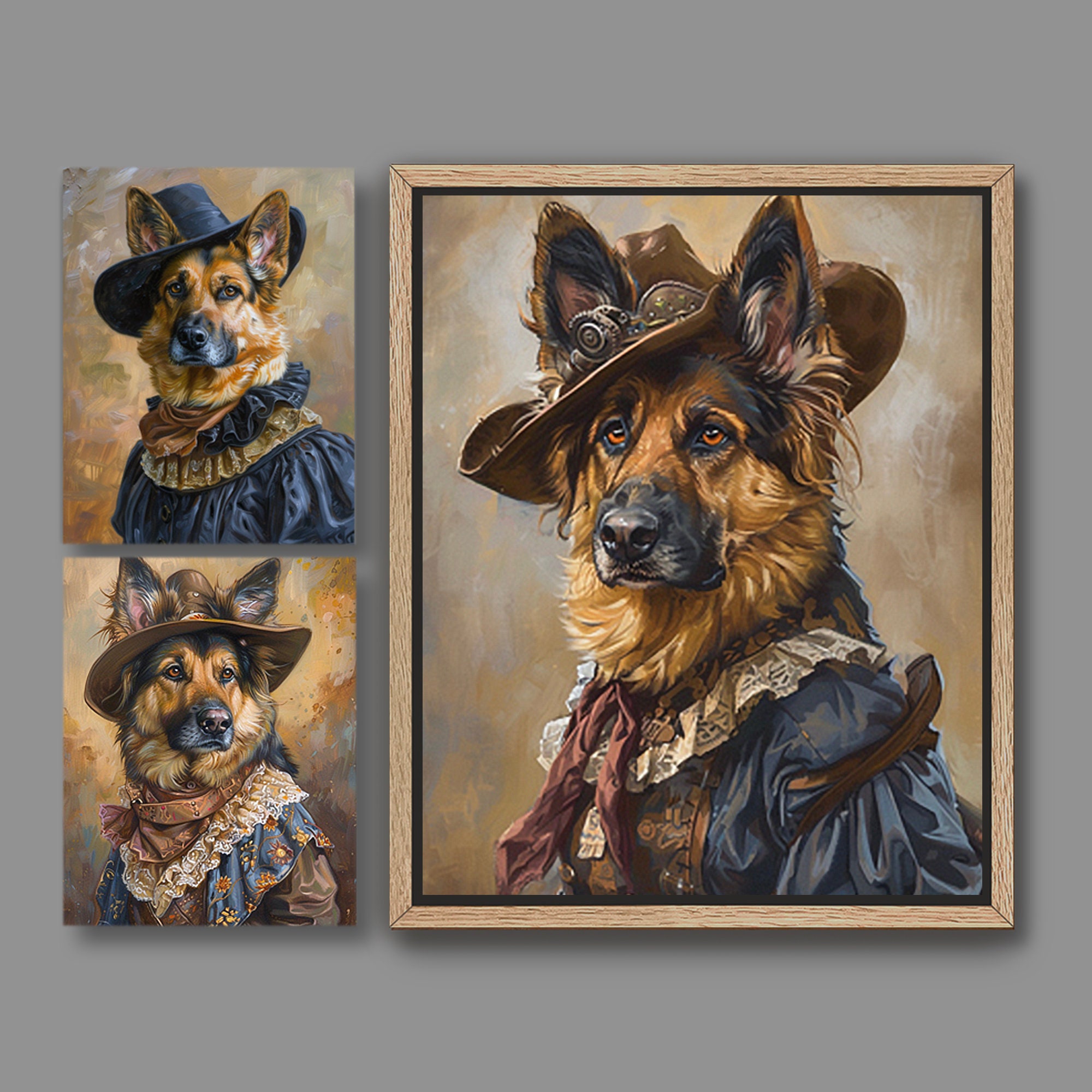 Custom Portrait From Photo | GSD German Shepherd Dog in Wild West