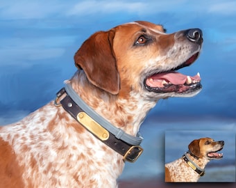 CUSTOM Painting from your Picture, Digital Art Printed on Canvas with Frame, Pet Memorial Portraits
