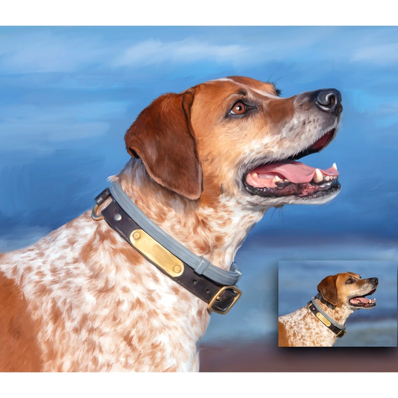 CUSTOM Painting from your Picture, Digital Art Printed on Canvas with Frame, Pet Memorial Portraits image 1