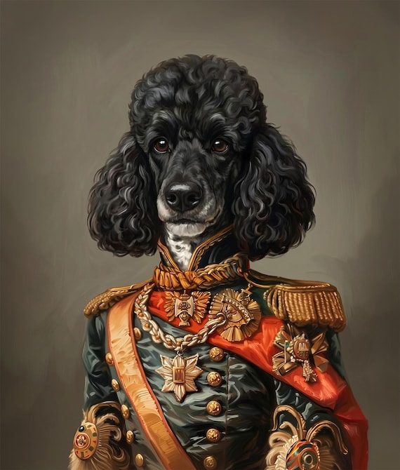 Custom Poodle Portrait | Regal Military Dog Painting, Royal Pet Costume  (digital File, Print or Canvas) - Etsy
