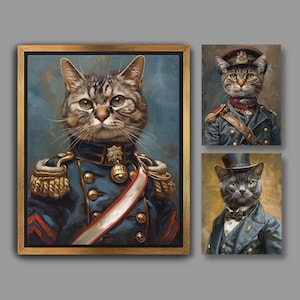 Custom British Shorthair Cat Portrait from Photo | Victorian Royal Pets, Regal Cats in Costume Painting, Digital File or Canvas Print A008B