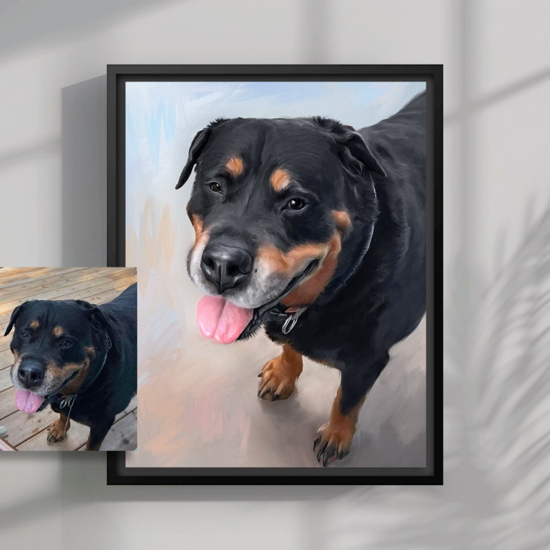 CUSTOM Painting from your Picture, Digital Art Printed on Canvas with Frame, Pet Memorial Portraits image 9