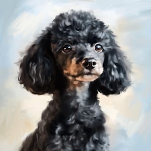 Custom Dog Portrait from Photo, Toy Poodle Painting in Oil or Acrylic Style, Printable