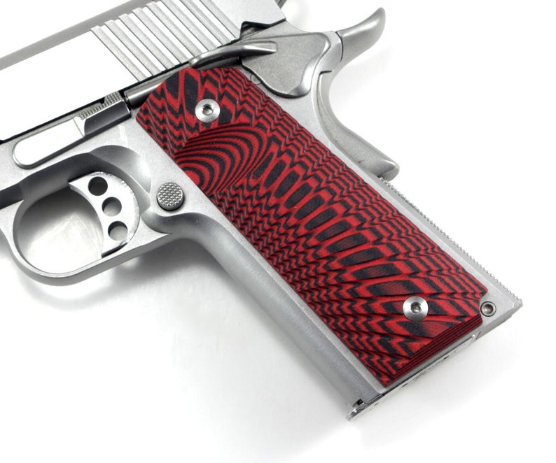 1911 Custom Made Pistol Grips Red/Black G10 Full Size Etsy