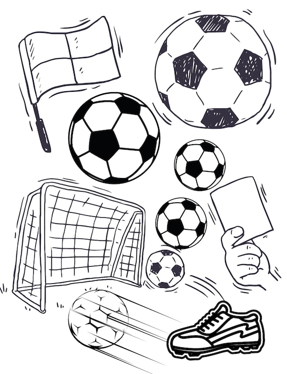 Kids Soccer Sports Activity Coloring Set Graphic by Peekadillie · Creative  Fabrica