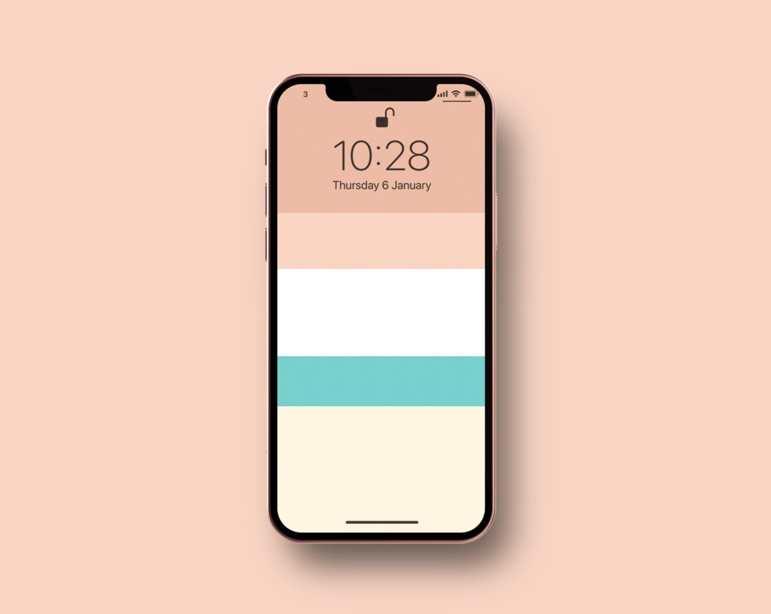 Pink Stripes iPhone Wallpaper. Blush Pink Stripes Screensaver. Teal