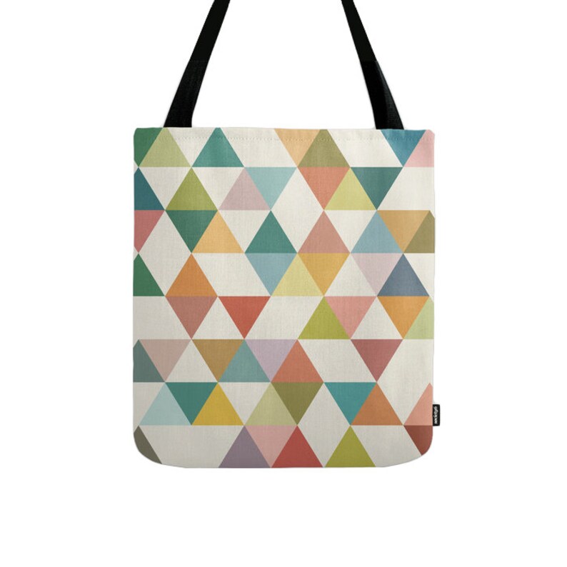 Geometric Tote Bag Geometric Bag Triangles Tote Bag Geometric Etsy