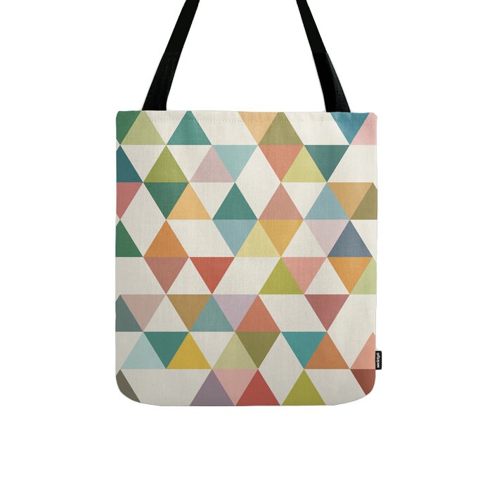 Geometric tote bag geometric bag triangles tote bag geometric Etsy