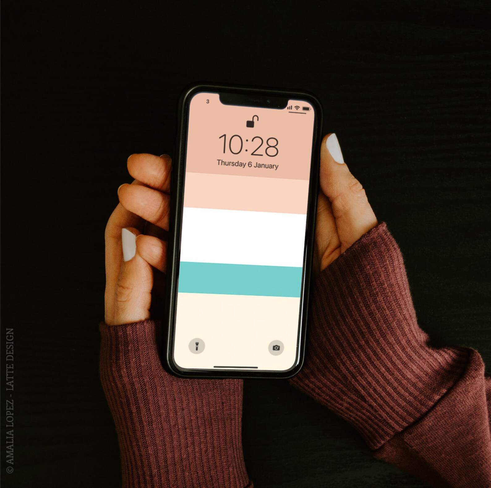 Pink Stripes iPhone Wallpaper. Blush Pink Stripes Screensaver. Teal