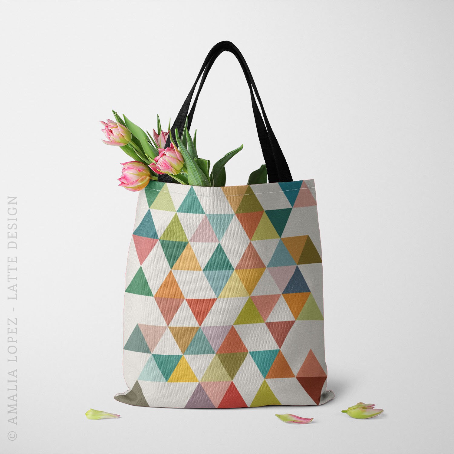 Geometric tote bag geometric bag triangles tote bag geometric Etsy