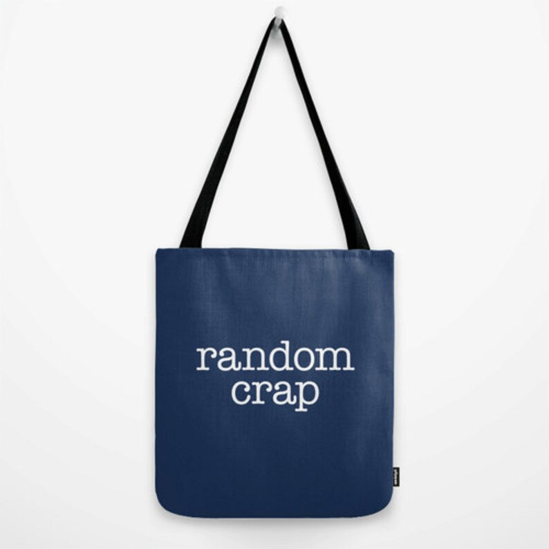 Random crap tote bag blue tote bag blue Random crap canvas bag blue words bag blue bag words tote bag canvas tote bag shopping canvas bag