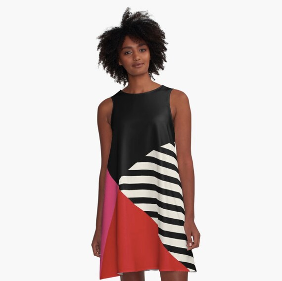 black and white striped dress uk