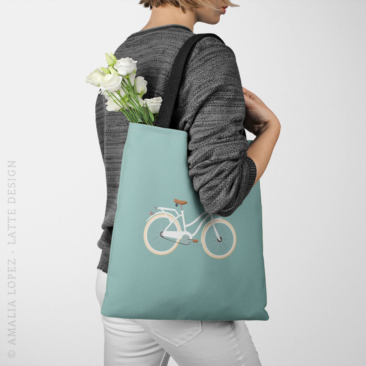 Bike tote bag bike bag bike canvas tote bag summer canvas bag Etsy