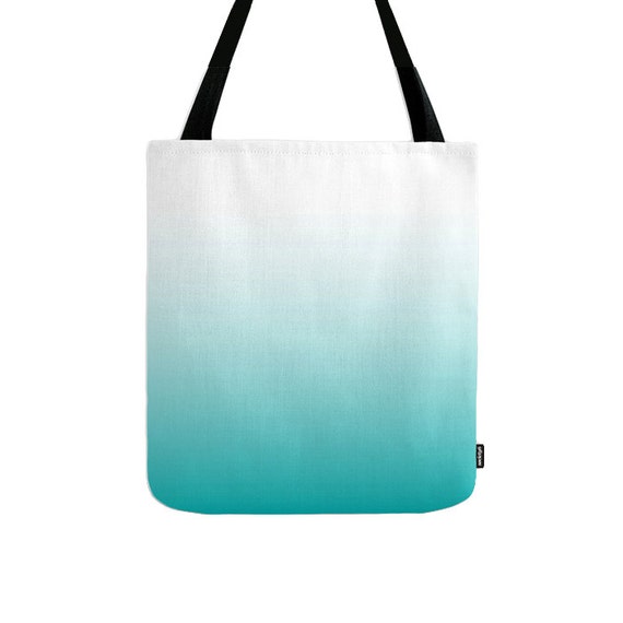 teal tote bag