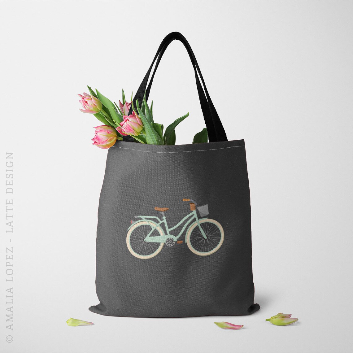Bike Tote Bag Bike Bag Bike Canvas Tote Bag Summer Canvas Bag Etsy