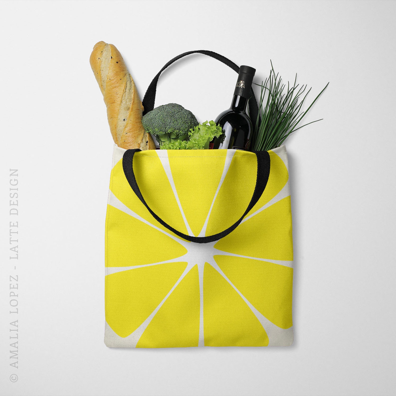 Lemon tote bag Lemon bag Lemon canvas tote bag shopping bag Etsy