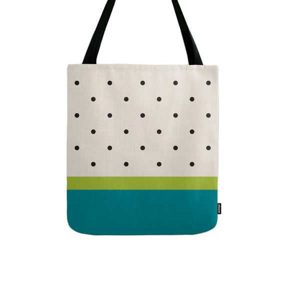 polka dot canvas bag