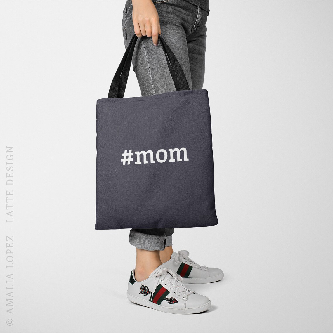 Mom Tote Bag mom Canvas Tote Bag Mom Canvas Tote Bag Hashtag Etsy