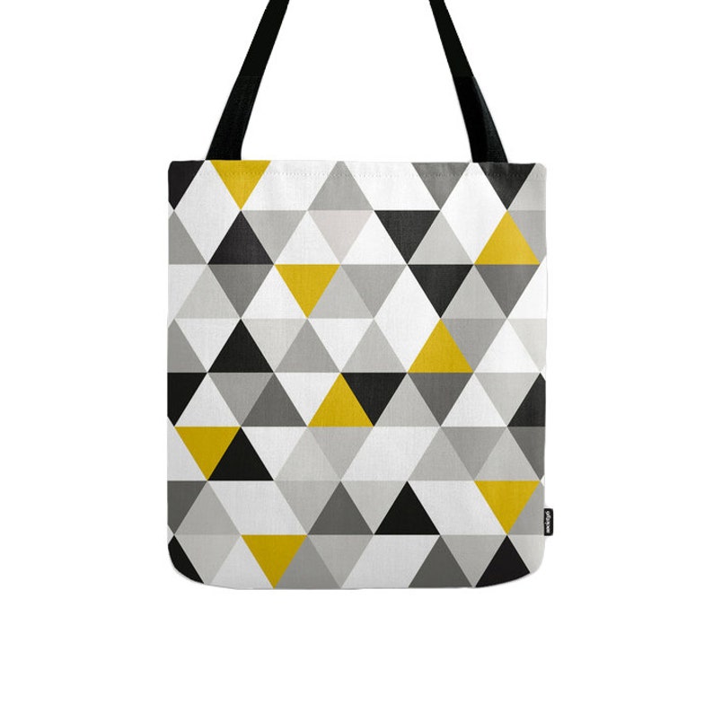 Geometric Tote Bag Geometric Bag Triangles Tote Bag Geometric Etsy